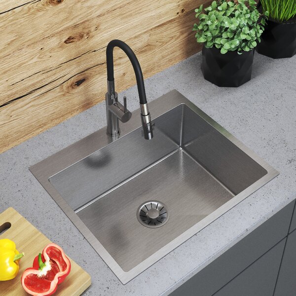 Gamma Gamma, chiuvetă din oțel cu 1 compartiment 600x500x210 mm, oțel periat, GMA-S6050-CH