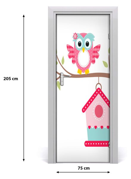Autocolante pentru usi Owl pe o ramură