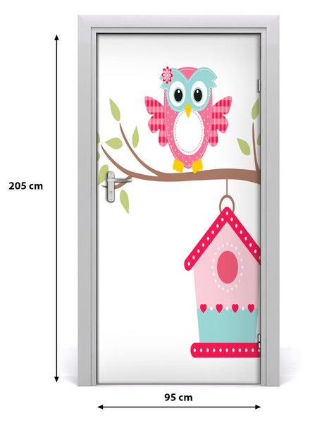 Autocolante pentru usi Owl pe o ramură