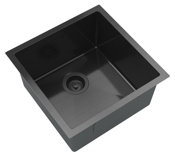 Gamma Gamma, chiuvetă din oțel cu 1 compartiment 438x438x215 mm, negru, GMA-S4444-BK