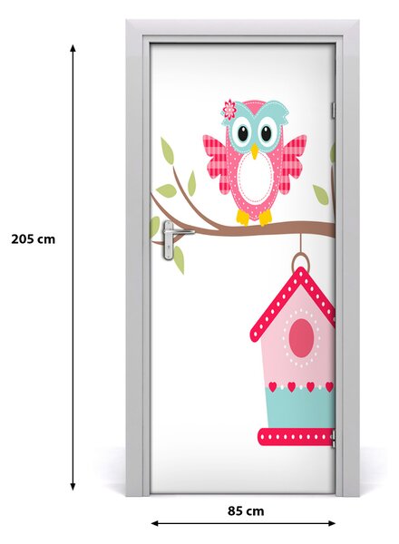Autocolante pentru usi Owl pe o ramură