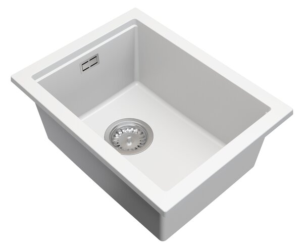 Gamma Decor 3850, chiuvetă granit cu 1 compartiment 380x500x207 mm, alb, GMA-ZLE000158