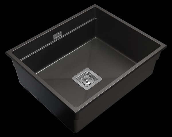 Gamma Decor 6050, chiuvetă granit cu 1 compartiment 600x500x220 mm, negru, GMA-ZLE000110