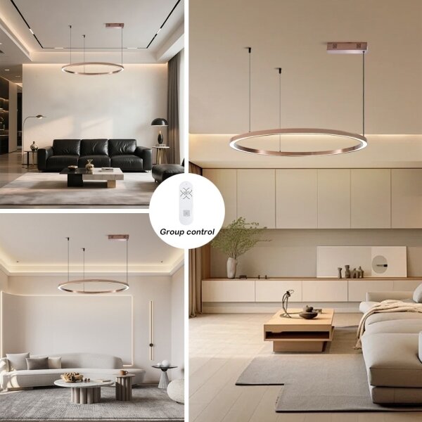 Immax NEO 07327L - lustră LED reglabilă pe cablu FINO 55W/230V 80 cm aur roz Tuya + telecomandă