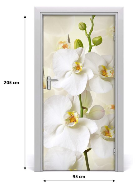 Autocolante pentru usi Wall decal USI autocolant alb orhidee