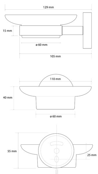 Sapho Sapho, sapuniera X-ROUND GOLD, pahar de lapte, auriu mat, XR803GB