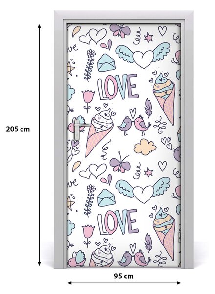 Autocolante pentru usi model romantic