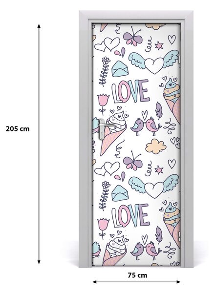 Autocolante pentru usi model romantic