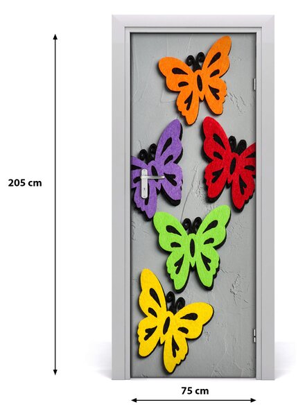 Autocolante pentru usi fluturi colorat