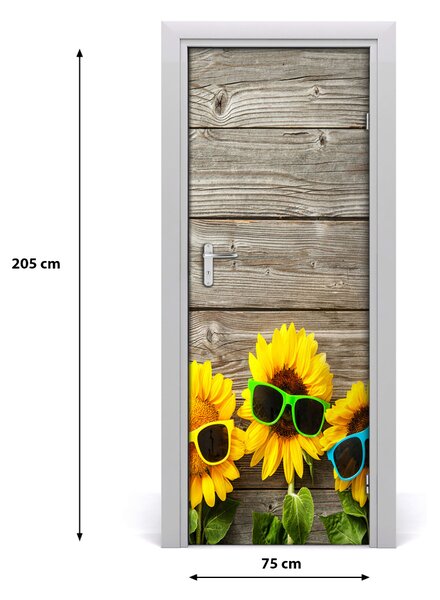 Autocolante pentru usi autocolant Eticheta de pe geamurile ușii Sunflowers