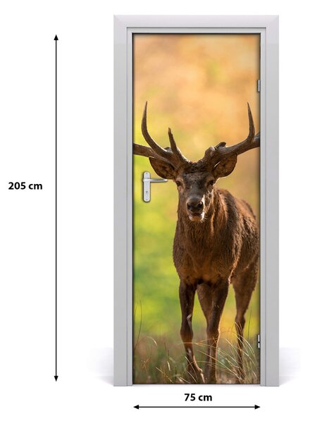 Autocolante pentru usi ușă autoadeziv Deer în pădure
