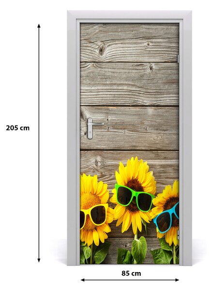 Autocolante pentru usi autocolant Eticheta de pe geamurile ușii Sunflowers