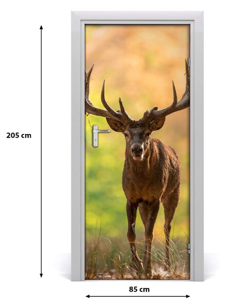 Autocolante pentru usi ușă autoadeziv Deer în pădure