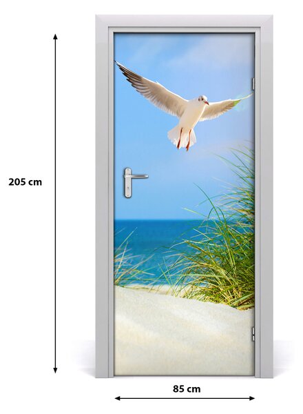 Autocolante pentru usi Seagull peste dune