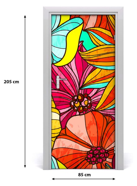 Autocolante pentru usi flori colorate