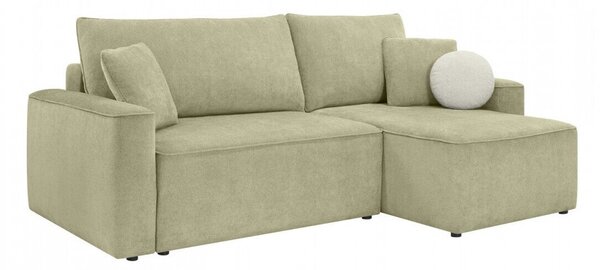 Colțar Boston 775, Funcția de dormit, Verde, Spațiu de depozitare, 259x158x100cm, 146 kg, Picioare: Plastic