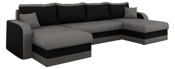 Colțar Comfivo Melissa IV, Funcția de dormit, Spațiu de depozitare, 304x140x80cm, 140.5 kg, Picioare: Plastic