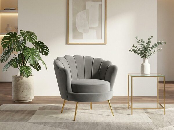 Fotoliu Houston 828, Gri, Auriu, Tapiterie, 77x83x77cm, 16 kg