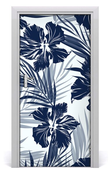Autocolante pentru usi flori tropicale