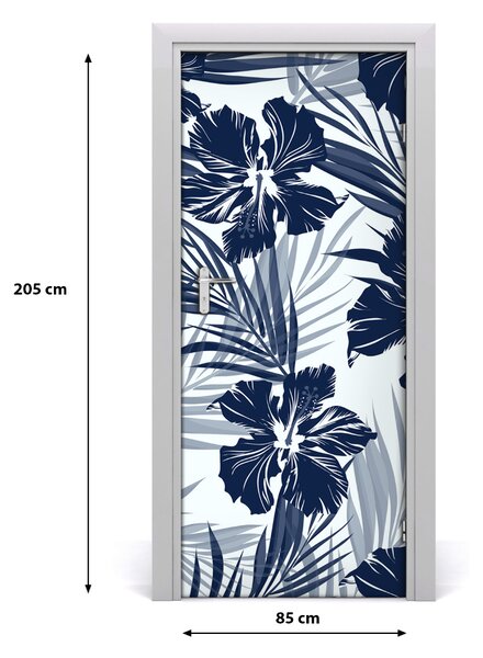 Autocolante pentru usi flori tropicale