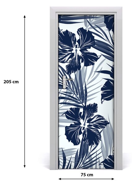Autocolante pentru usi flori tropicale