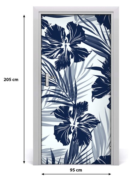 Autocolante pentru usi flori tropicale