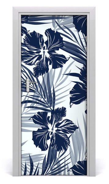 Autocolante pentru usi flori tropicale