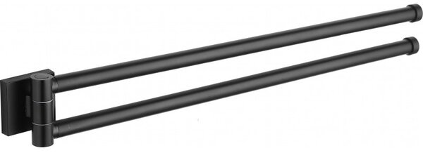 Mexen Rufo cuier dublu rotativ pentru prosop, Neagră - 7050925-70