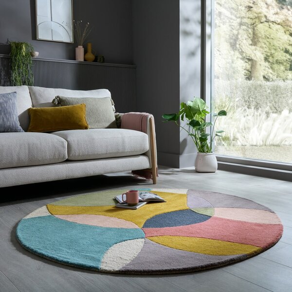 Covor țesut manual rotund din lână ø 160 cm Glow Multi – Flair Rugs