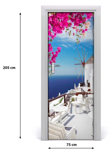Autocolante pentru usi Ușă autoadeziv pe Santorini Grecia