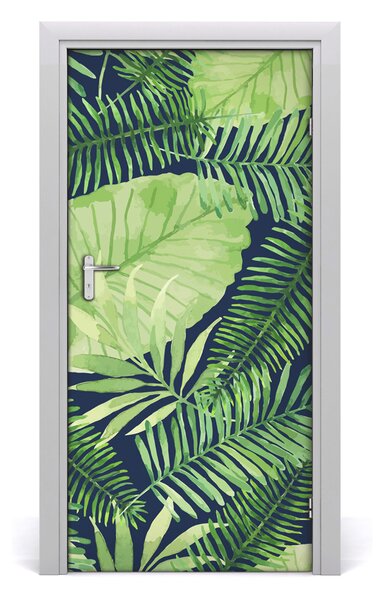 Autocolante pentru usi frunze tropicale