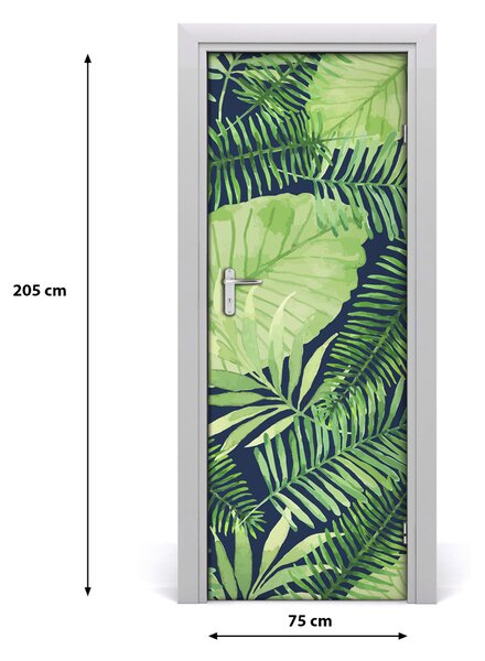 Autocolante pentru usi frunze tropicale