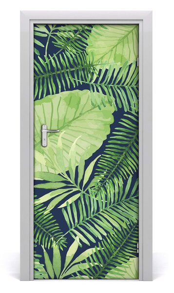 Autocolante pentru usi frunze tropicale