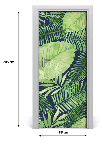 Autocolante pentru usi frunze tropicale