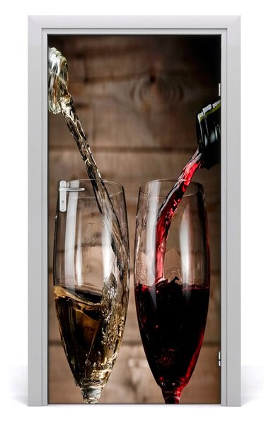 Autocolante pentru usi Vin în pahare