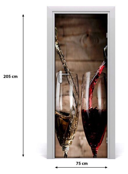 Autocolante pentru usi Vin în pahare