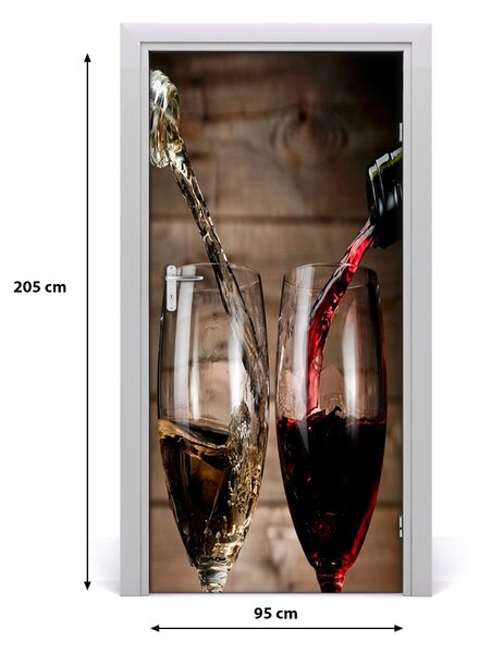 Autocolante pentru usi Vin în pahare