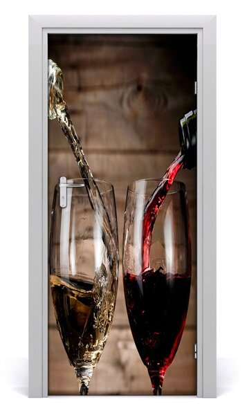 Autocolante pentru usi Vin în pahare