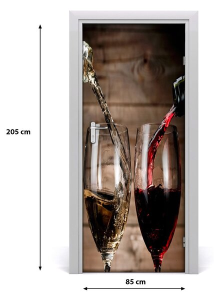 Autocolante pentru usi Vin în pahare
