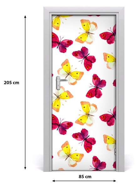 Autocolante pentru usi fluturi colorat