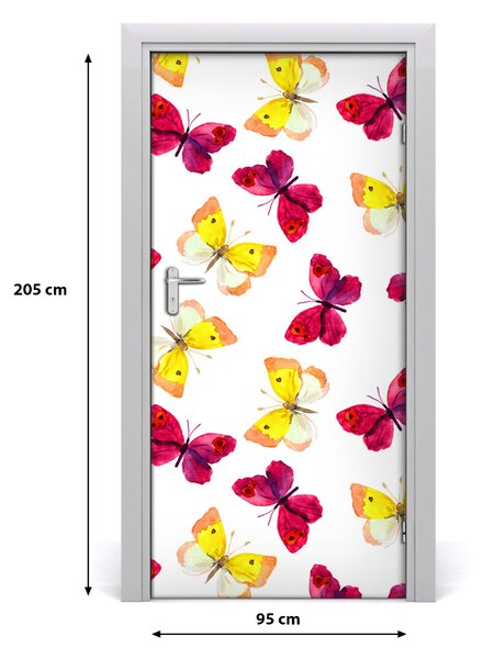 Autocolante pentru usi fluturi colorat