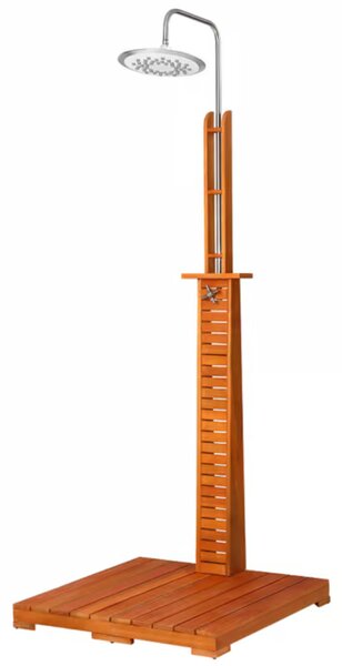 Duș de grădină TAHITI din lemn de eucalipt, 223 cm, maro/argintiu Casaria