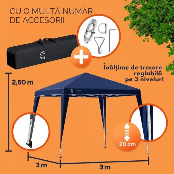 Cort de petrecere / pavilion CAPRI, 3x3m, albastru Casaria