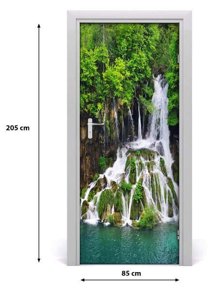 Autocolante pentru usi Cascada din pădure