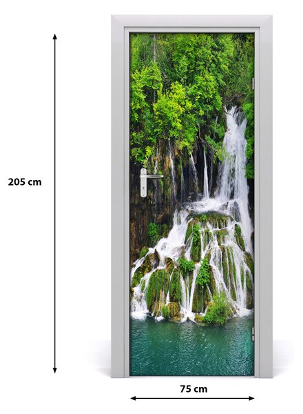 Autocolante pentru usi Cascada din pădure
