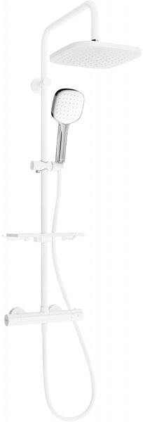 Set de duș Mexen KT33 cu robinet termostatic Kai, alb-crom, 771503393-21