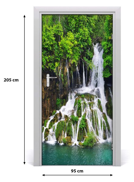 Autocolante pentru usi Cascada din pădure