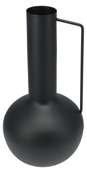Vază decorativă, din zinc, culoarea negru, 17x17x34.5 cm