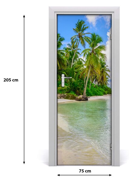 Autocolante pentru usi plaja tropicala