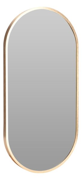 Oglindă decorativă, din aluminiu, ovală, 30x60 cm, culoarea auriu